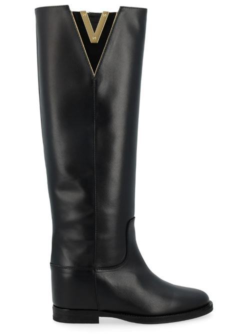 V-SPLIT BOOT WITH BELLOWS VIA ROMA 15 | 4259NERO